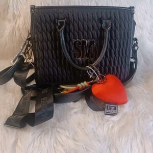Steve Madden Black Quilted Women's Bag